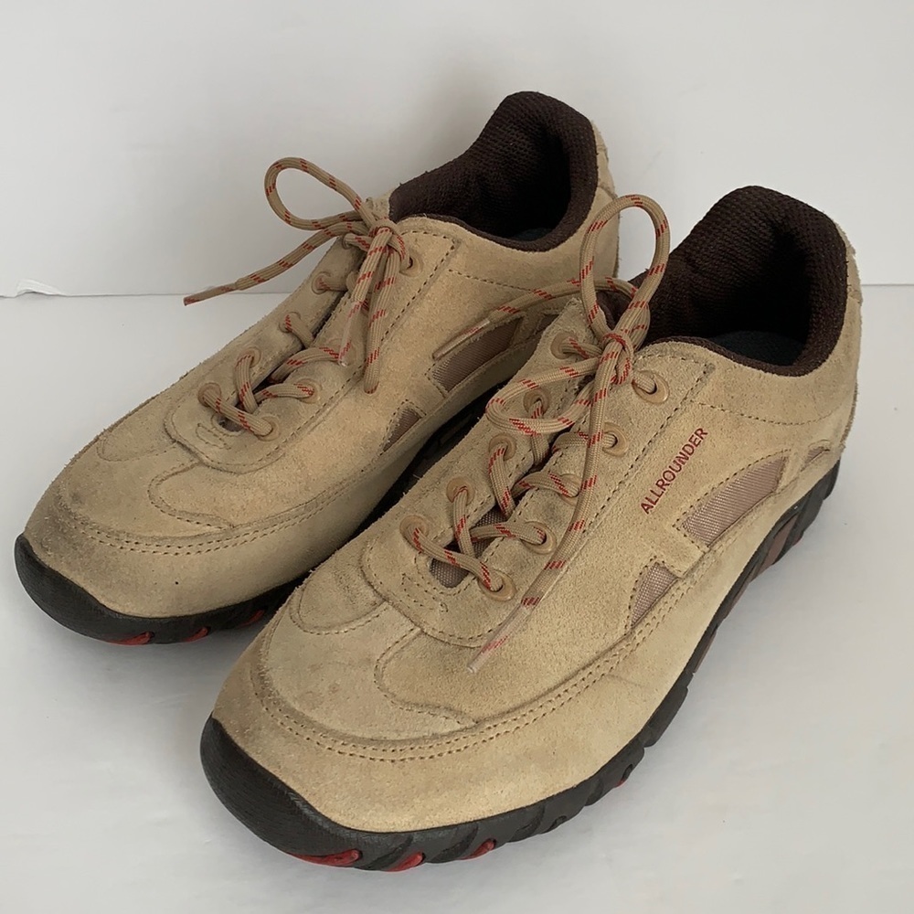 Mephisto Women’s Suede Sneaker Walking Shoes Buff Color Sz. 7